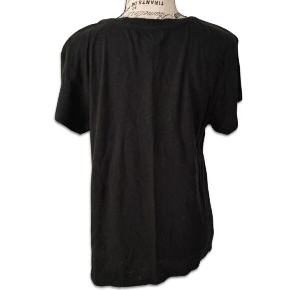 Joe's Jeans Rebel Black Distressed T-Shirt Top XS NWT Linen Cotton - Picture 3 of 8